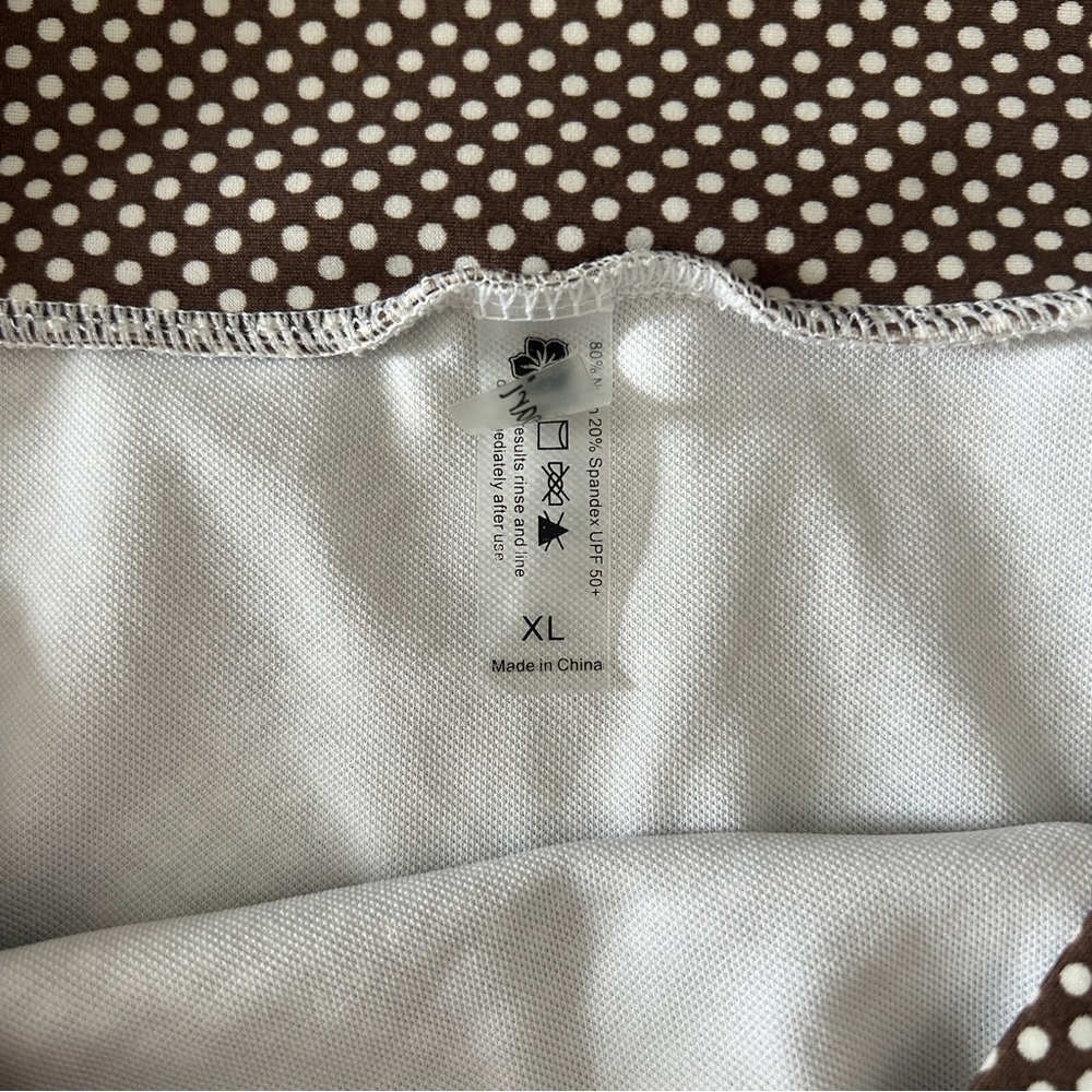 Hapari Brown and White Polka Dot High Waisted Bikini Bottoms - Picture 2 of 3